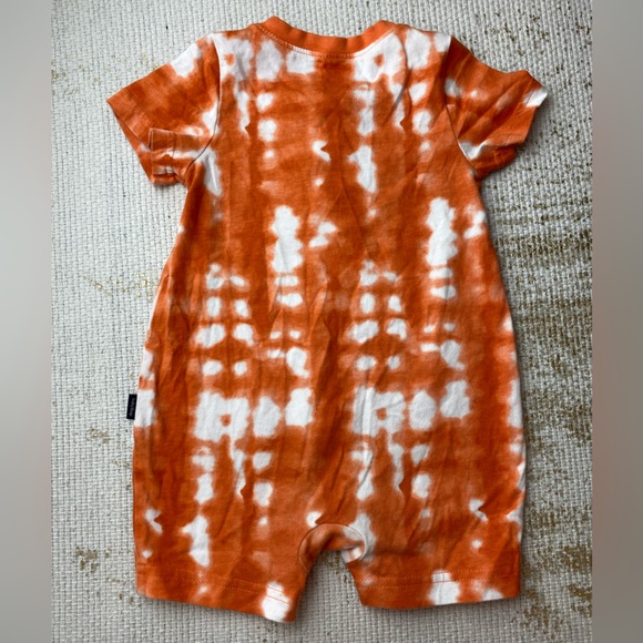BABY GAP Orange White Tie-Dye Baby Henley Summer Romper | Size 12-18 Months - Picture 4 of 6